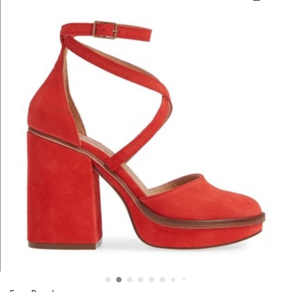 Free People Remi Suede Platform Pump Red 7.5/8